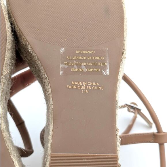 BP. Cohan Espadrille Platform Wedge Sandal Women's Tan Mocha Size US11M EU42 - Picture 9 of 12
